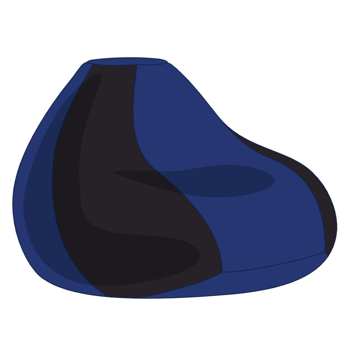 Fekete - Kék Bicolor XXL Babzsákfotel Huzat