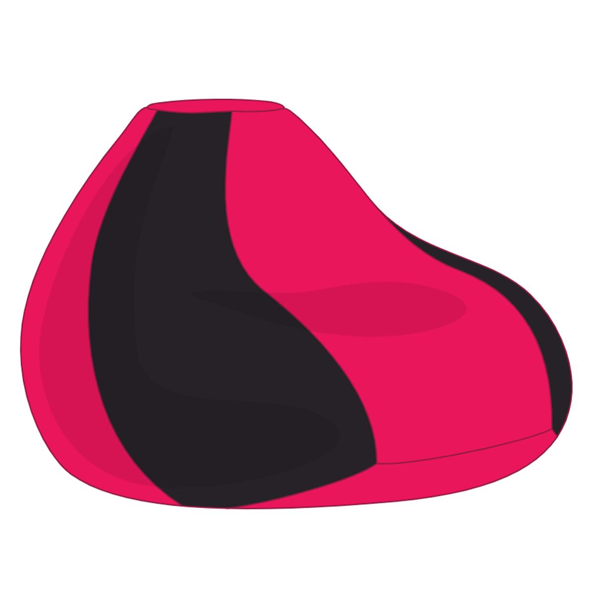Fekete - Magenta Bicolor XXL Babzsákfotel Huzat